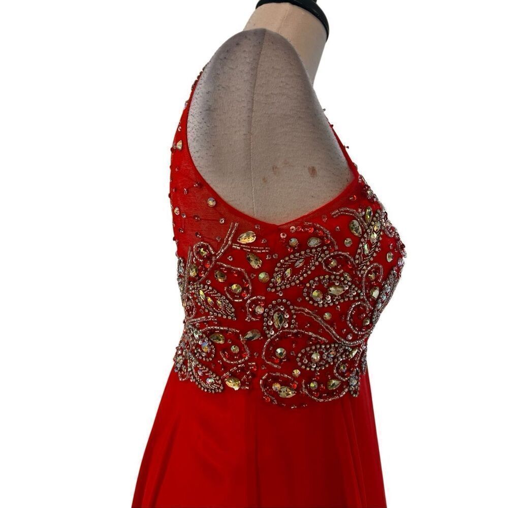 Dave & Johnny Sleeveless Rhinestoned Embellished Formal Prom Gown 0 - Picture 4 of 7
